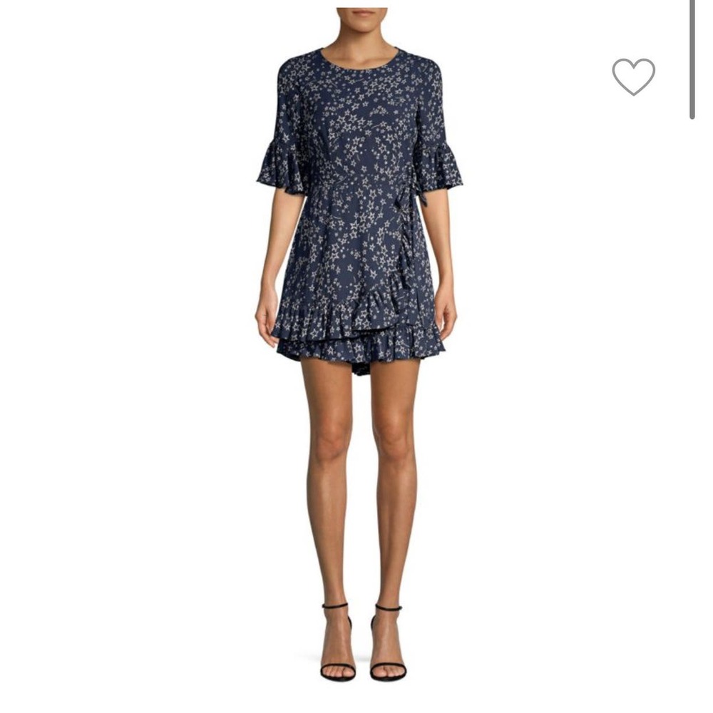 DELILAH CELESTIAL STAR PRINT WRAP ROMPER WOMEN SIZE 2/4 - Picture 4 of 15